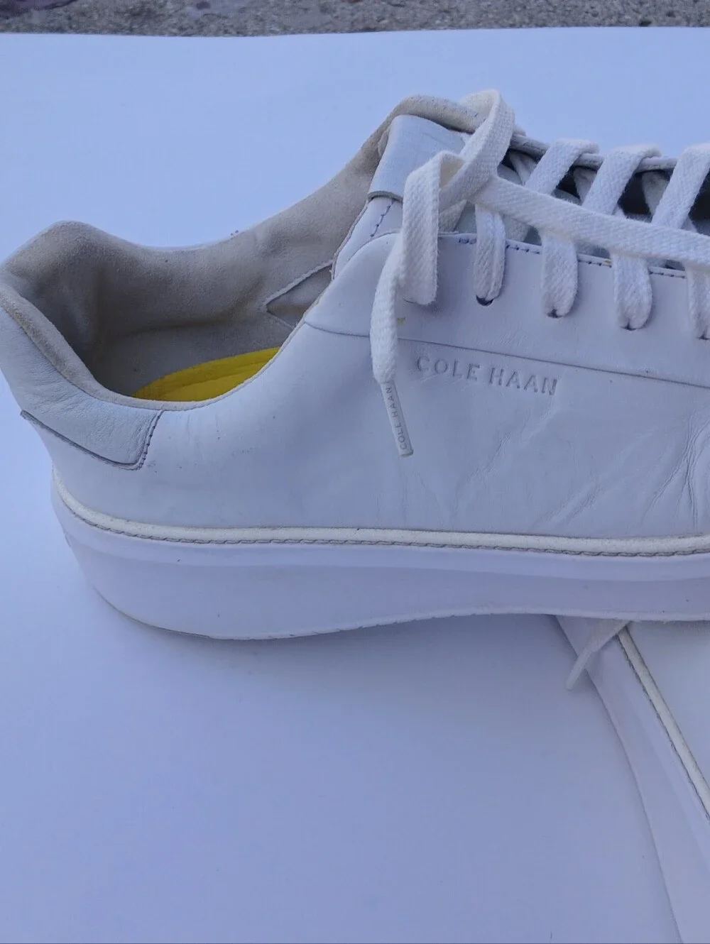 Size 14 Cole Haan Men's White Low-Top Lace-Up Sneakers